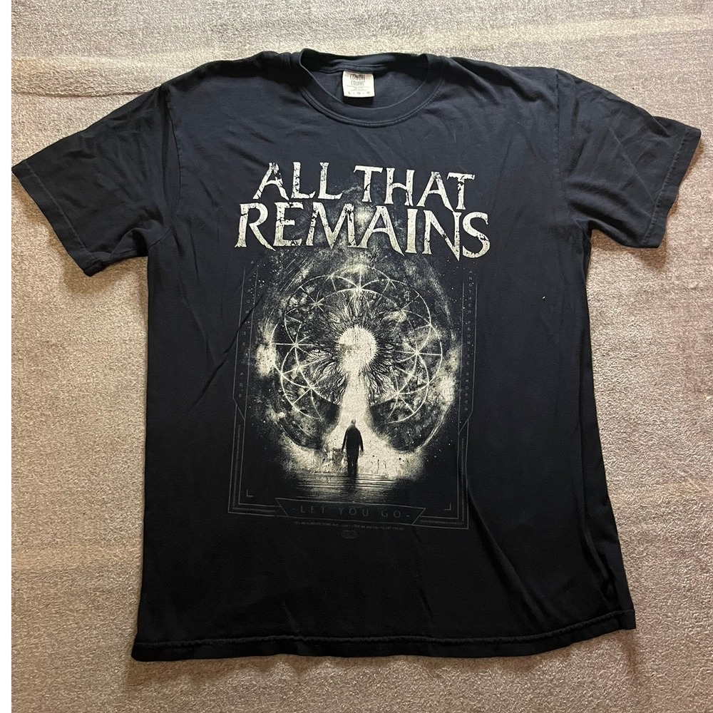 All That Remains Tour 2024 Shirt Comfort Colors Black Metalcore Band Tee Large
